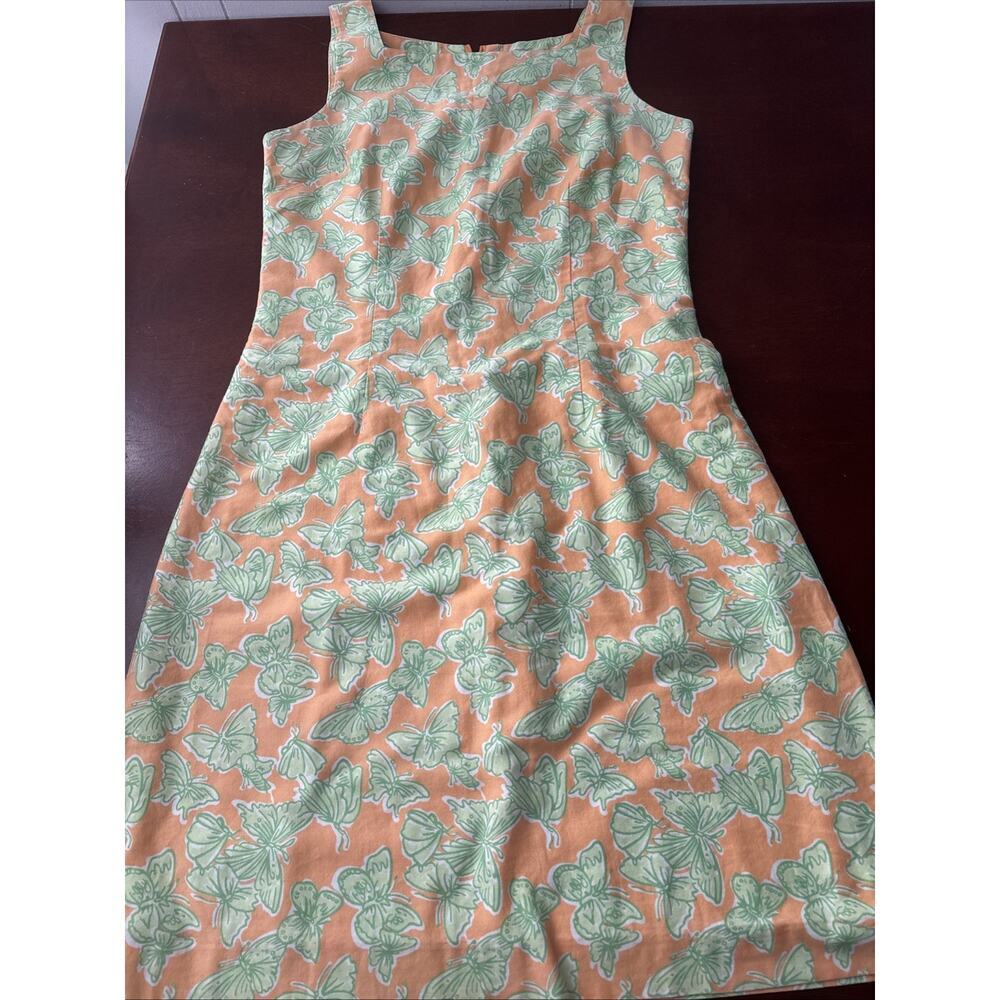 Lilly Pulitzer Vintage Y2K Butterfly Print Sleeveless Mini Dress Preppy Size 2